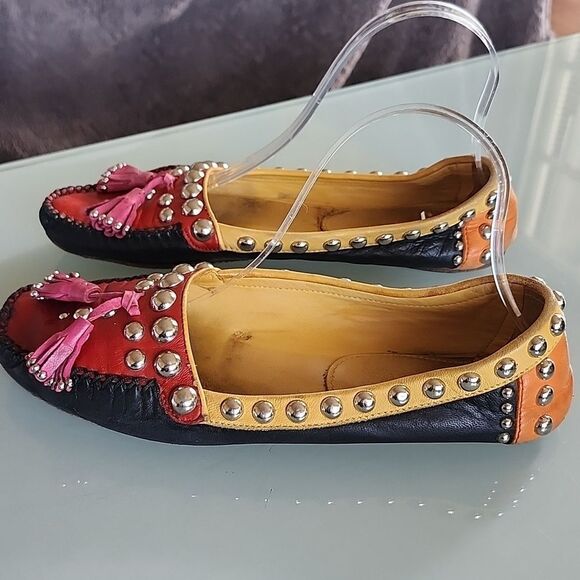 Prada Stuuded Tassel Slip-on Loafers - Picture 3 of 11